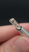 0.93 carat Burmese phenakite drill bit crystal for sale, glass clear, natural termination available at sanctuaryofstones.com video