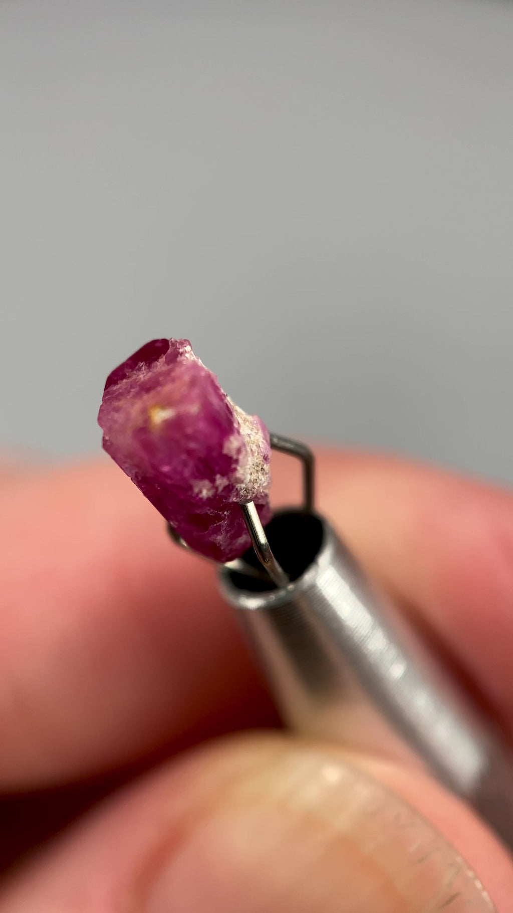 Extremely rare red beryl crystal 1.15 carats, raspberry red color great translucency, available at sanctuaryofstones.com