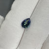 untreated tanzanite pear cut gemstone, 1.88 carats, trichroic color phenomenon with blue, violet, fern-green colors, from sanctuary of stones dot com, image 3